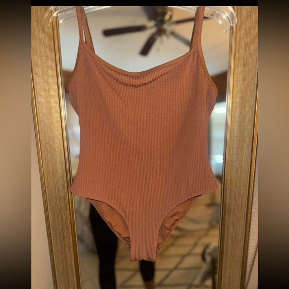 Aerie Pink One Piece Swimsuit Full Coverage